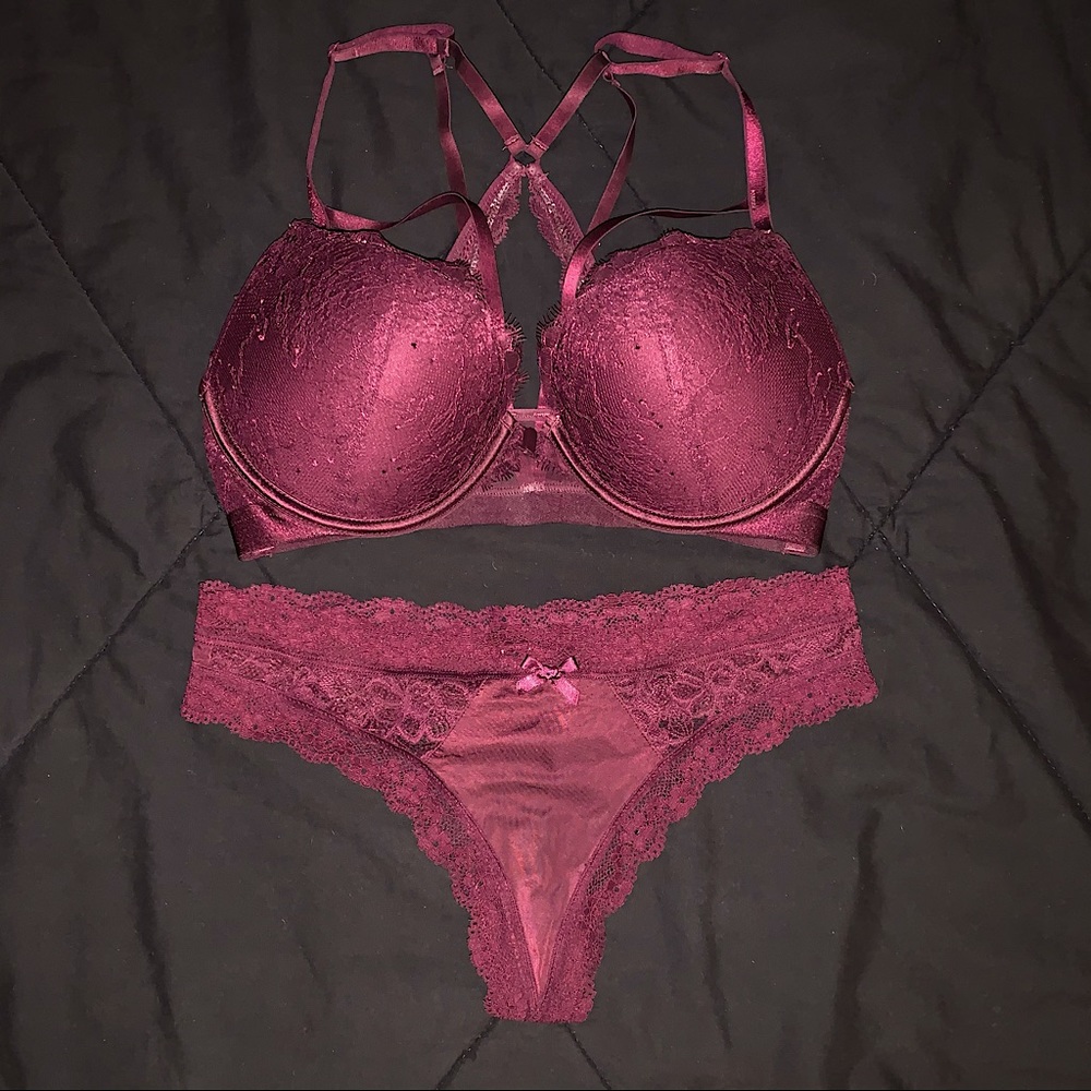 Victoria’s Secret Matching Burgundy Lingerie Set